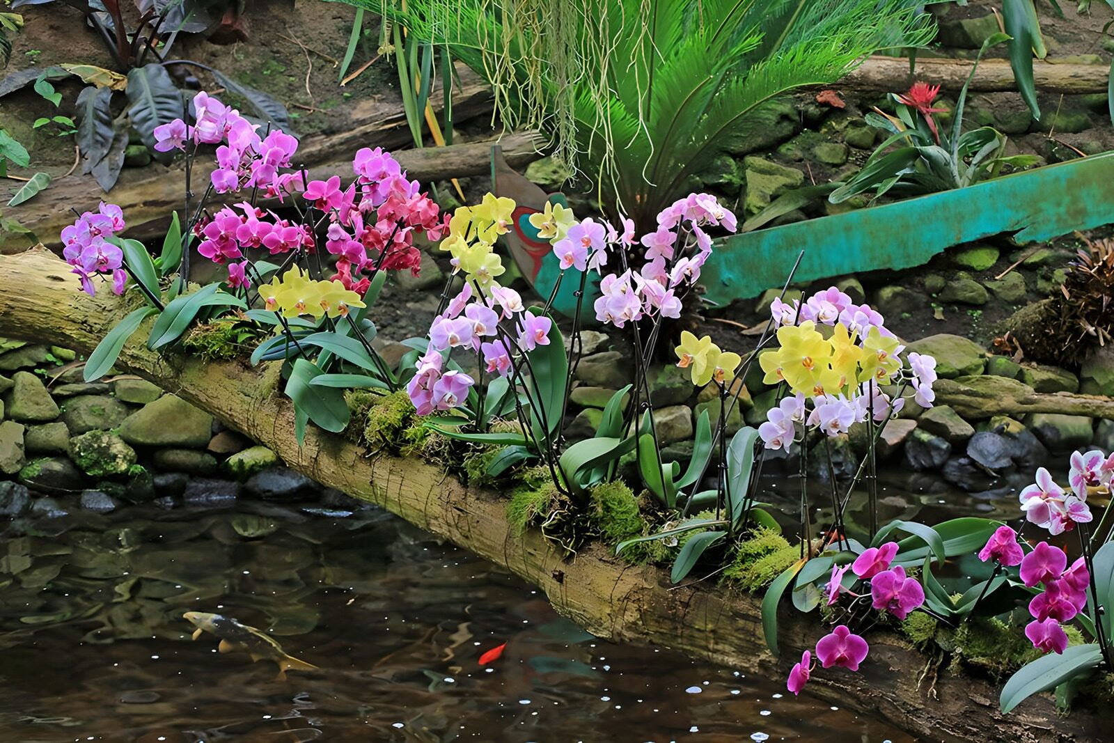 TPFR79653: Orchidées colorées au bord de l'eau