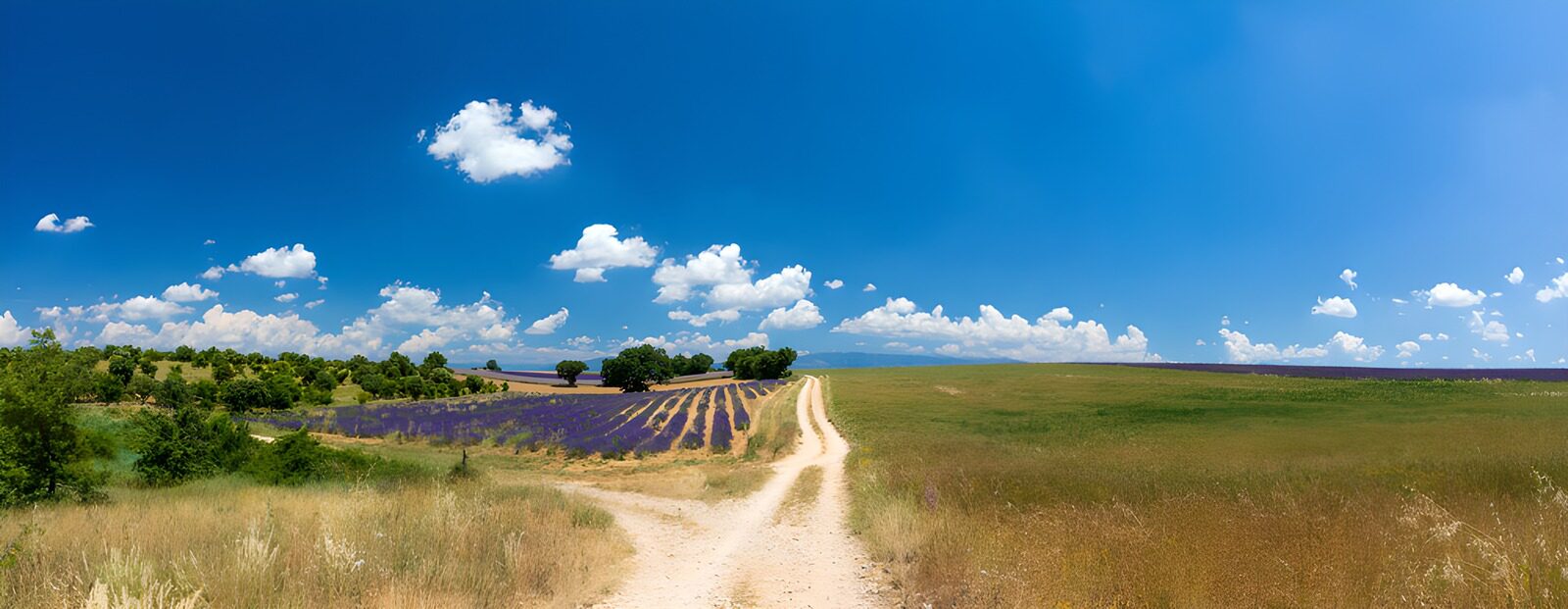 TPFR94862: Champs de lavande sous un ciel bleu