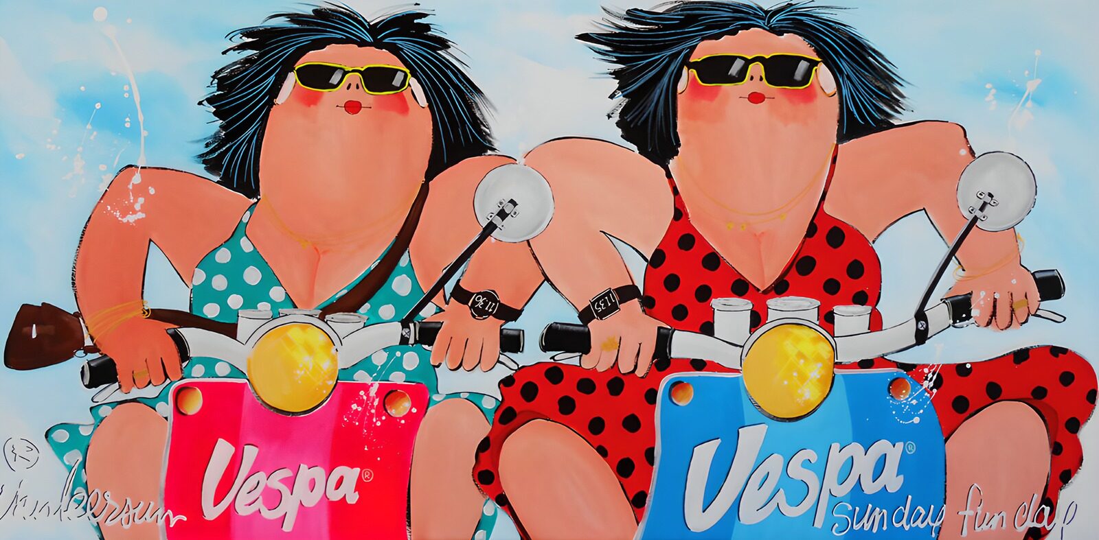 TPFR65827: Amies en Vespa sous le soleil
