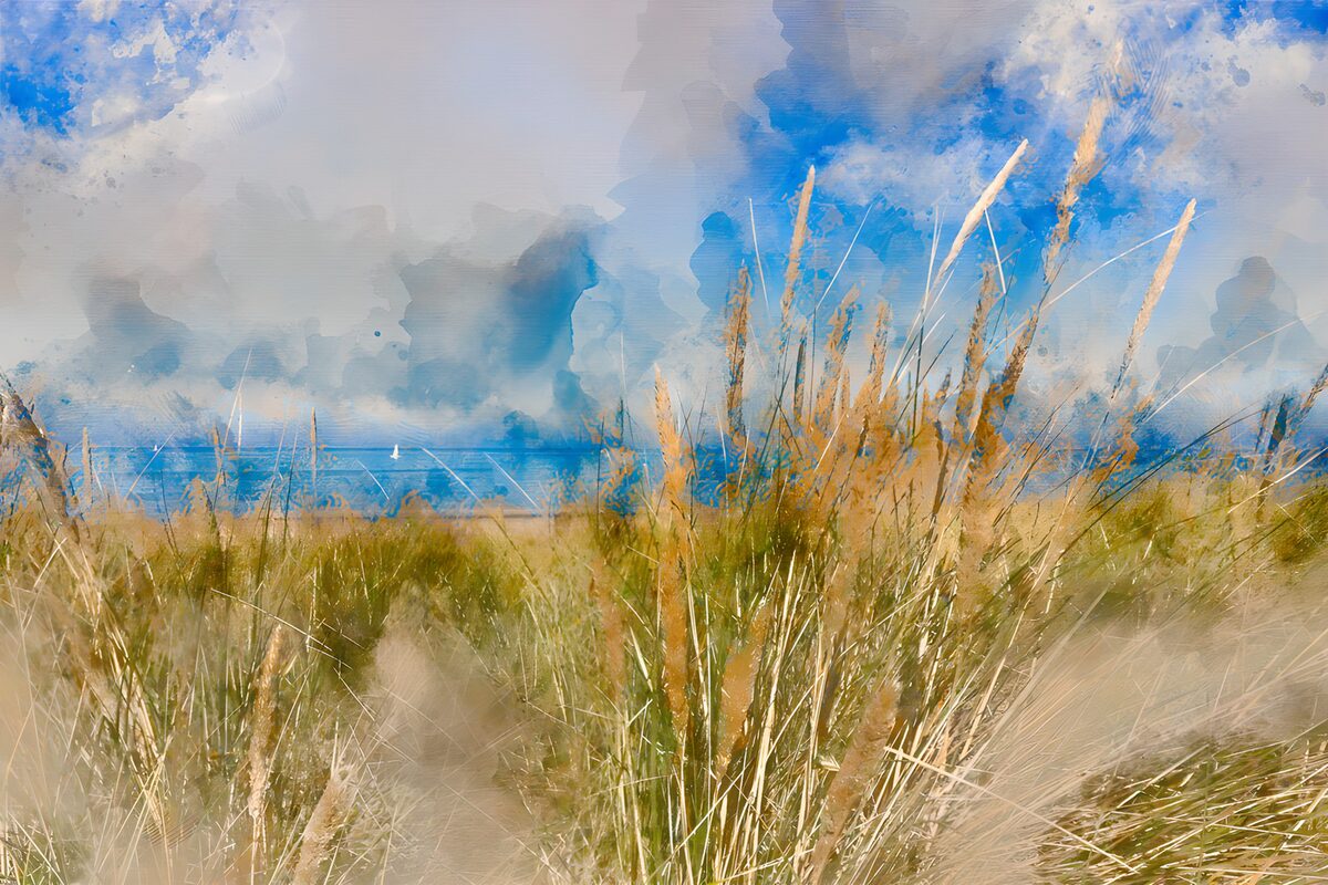 TPFR70514: Plage sous un ciel nuageux