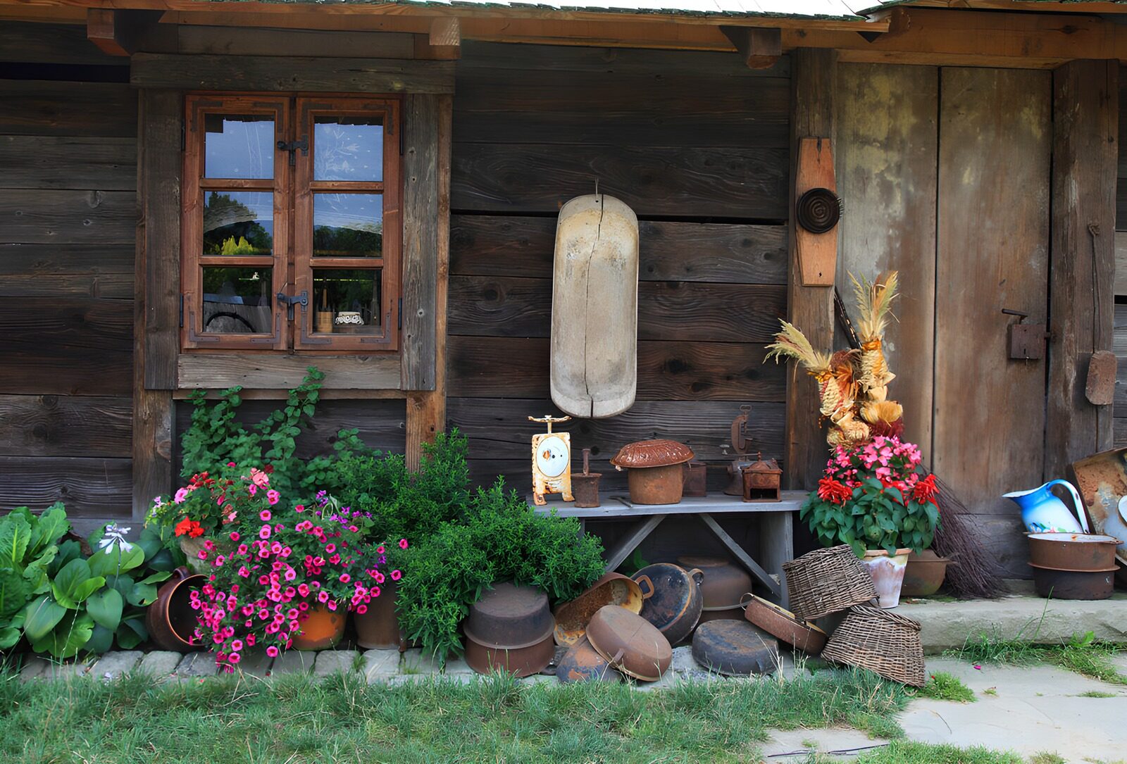 TPFR12284: Charmante façade d'une cabane rustique
